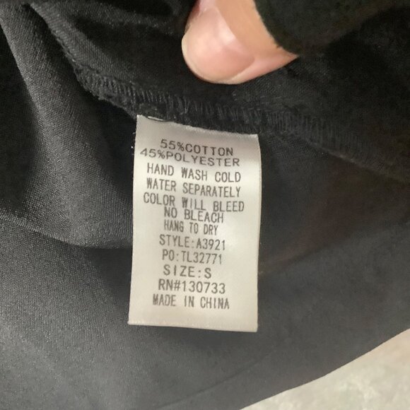 Umgee Boho Black Bell Sleeve Open Front 1 Button Top Women Small Cotton Blend - Picture 5 of 7